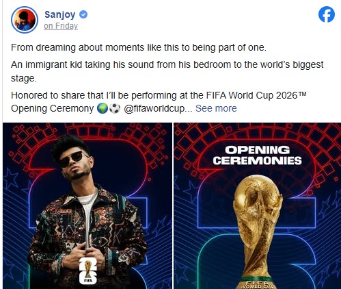 সানজয়ের ভেরিফায়েড ফেসবুক আইডিতে